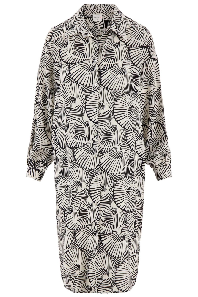 DOORKNOOP JURK MET GRAFISCHE PRINT 0301 100 7067 OFF WHITE/ZWART